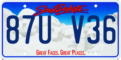 SD license plate 87UV36