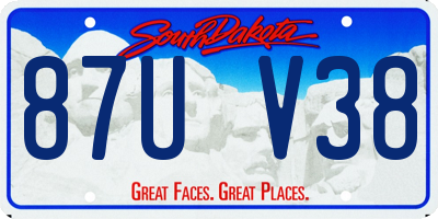 SD license plate 87UV38