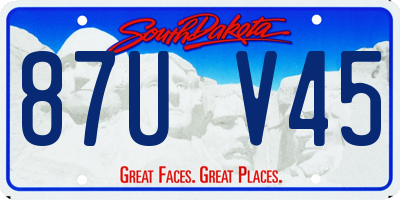 SD license plate 87UV45