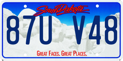 SD license plate 87UV48