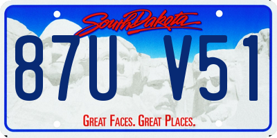 SD license plate 87UV51