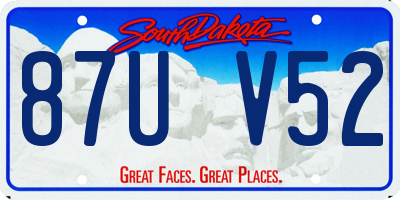 SD license plate 87UV52