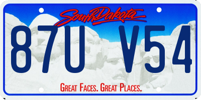 SD license plate 87UV54