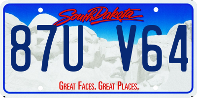SD license plate 87UV64