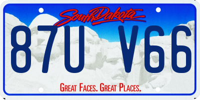 SD license plate 87UV66