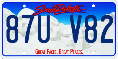 SD license plate 87UV82