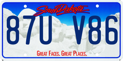 SD license plate 87UV86