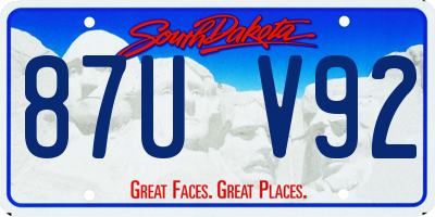 SD license plate 87UV92