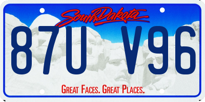 SD license plate 87UV96