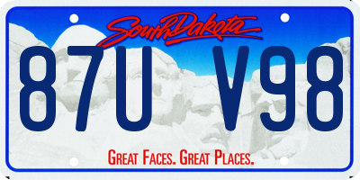 SD license plate 87UV98