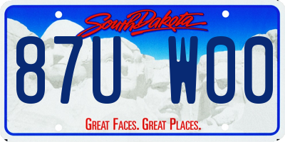 SD license plate 87UW00
