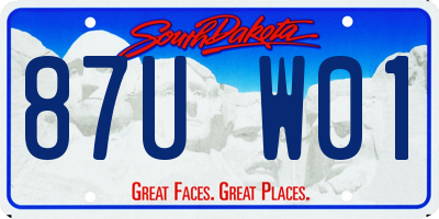 SD license plate 87UW01