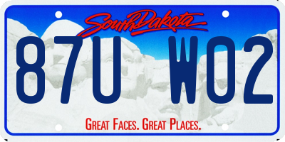SD license plate 87UW02