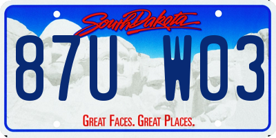 SD license plate 87UW03