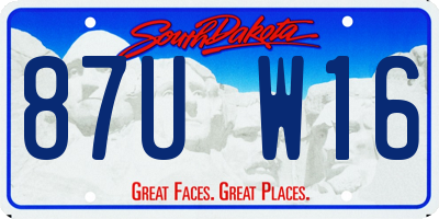 SD license plate 87UW16