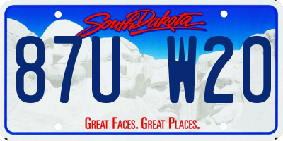 SD license plate 87UW20