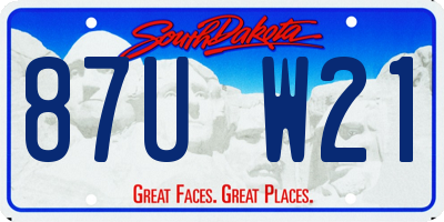 SD license plate 87UW21