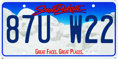 SD license plate 87UW22