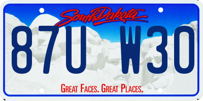 SD license plate 87UW30