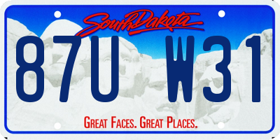 SD license plate 87UW31