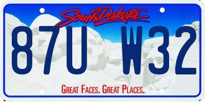 SD license plate 87UW32