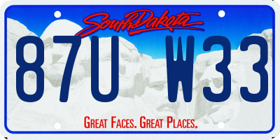 SD license plate 87UW33