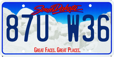 SD license plate 87UW36