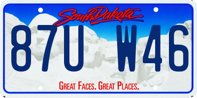 SD license plate 87UW46