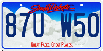 SD license plate 87UW50