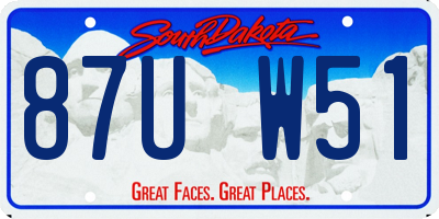SD license plate 87UW51