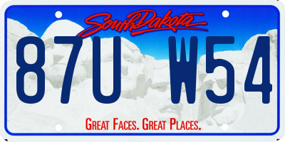 SD license plate 87UW54