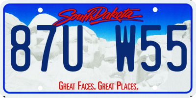 SD license plate 87UW55