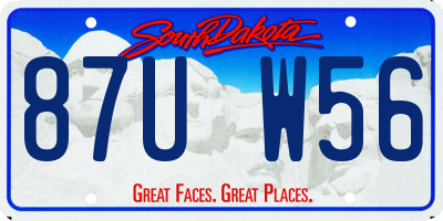 SD license plate 87UW56