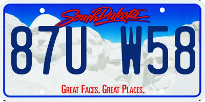 SD license plate 87UW58