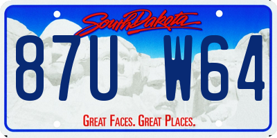 SD license plate 87UW64