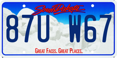 SD license plate 87UW67