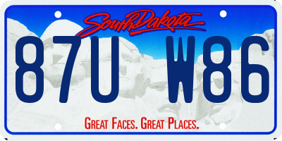 SD license plate 87UW86