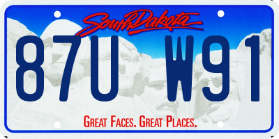 SD license plate 87UW91