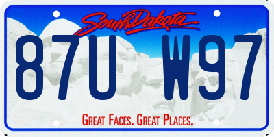 SD license plate 87UW97