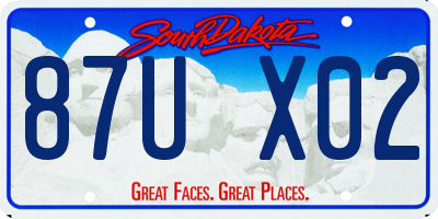 SD license plate 87UX02