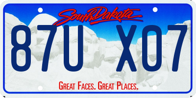 SD license plate 87UX07