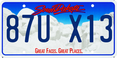 SD license plate 87UX13
