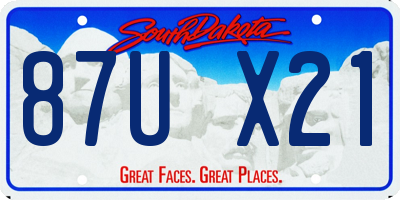 SD license plate 87UX21