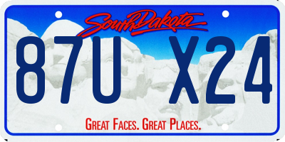 SD license plate 87UX24