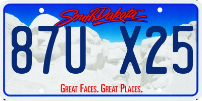 SD license plate 87UX25