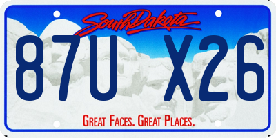 SD license plate 87UX26