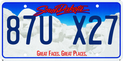 SD license plate 87UX27