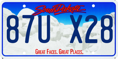 SD license plate 87UX28