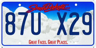 SD license plate 87UX29
