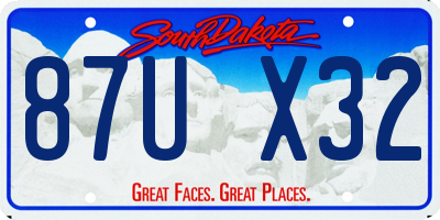 SD license plate 87UX32